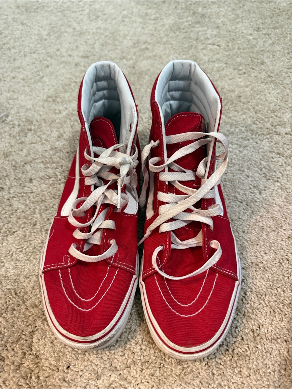 Red vans High-Top Canvas Sneakers
